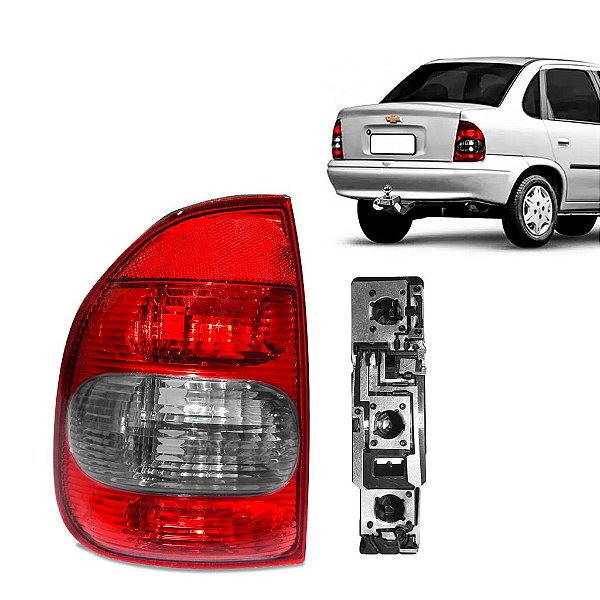 Lanterna Traseira Corsa Sedan Classic 2000 à 2010 + Soquete