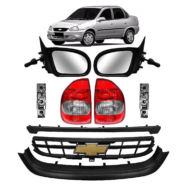 Kit Lanterna Soquete Grade e retrovisores GM Corsa Classic 2008 a 2010