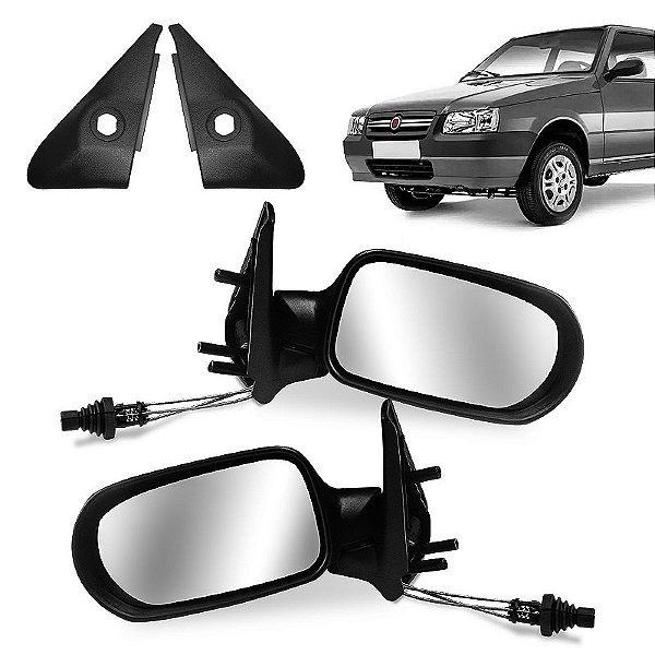 Par Retrovisor Uno Fire Flex 2006 a 2011 4 portas com acabamento