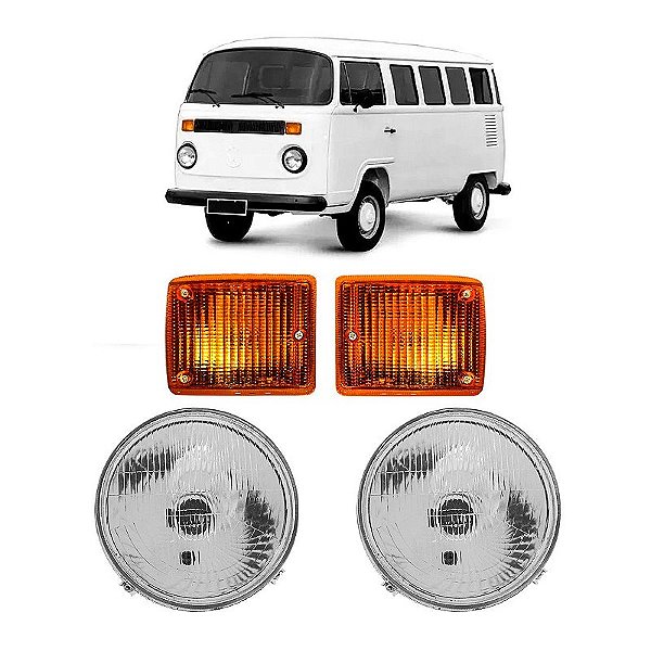 Kit Faróis + Piscas Âmbar VW Kombi