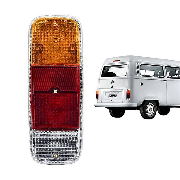 Lanterna traseira VW Kombi 1976 a 2012 Tricolor Âmbar