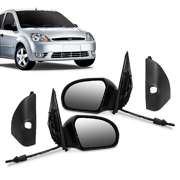 Par Retrovisor Ford Fiesta 2002 a 2014 4 portas com controle e acabamento