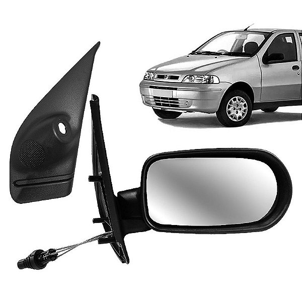 Retrovisor Palio Siena Fire 2001 a 2004 4 portas com controle e acabamento