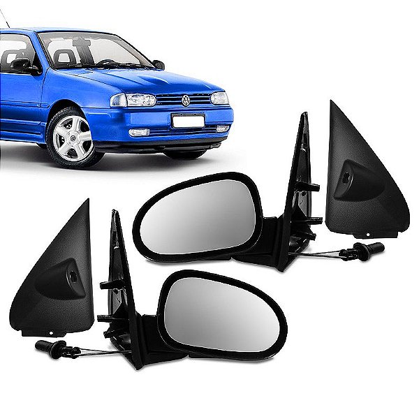 Par Retrovisor Gol Parati Bola 2P 1995 1999 c/ acabamento