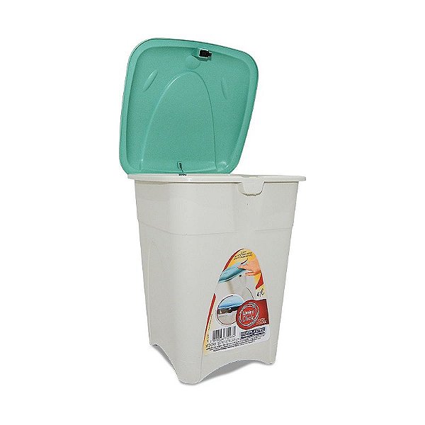 Lixeira 4,5 Litros Cesto De Lixo Plástico Tampa Click Verde