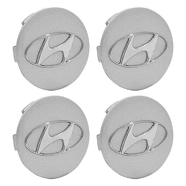 Jogo Calotinha 56mm Centro de Roda KRMAI Hyundai Creta PCD Prata