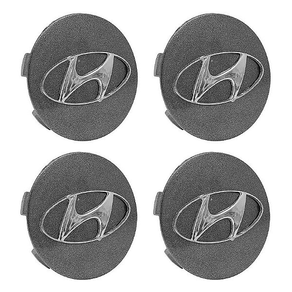 Jogo Calotinha 56mm Centro de Roda KRMAI Hyundai Creta PCD Grafite