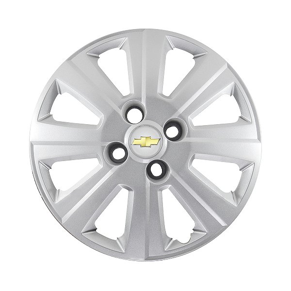 Calota Aro 15 Gm Agile 2010 2011 2012 2013 Prata + Emblema