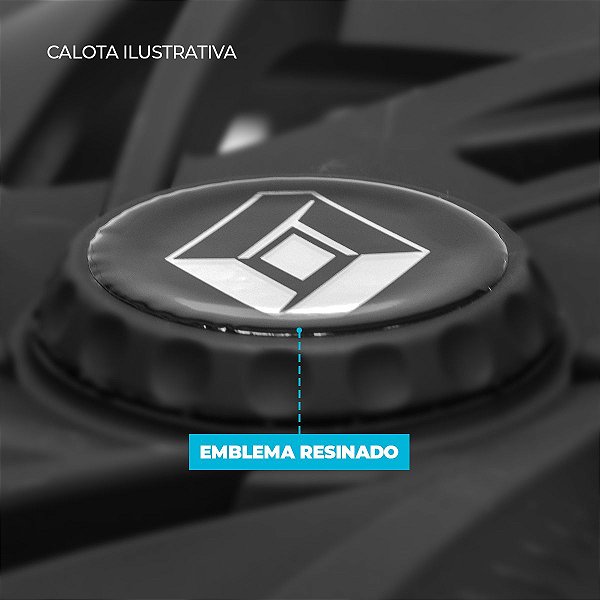Calota Esportiva aro 15 DS4 Preta Brilhante Emblema Renault