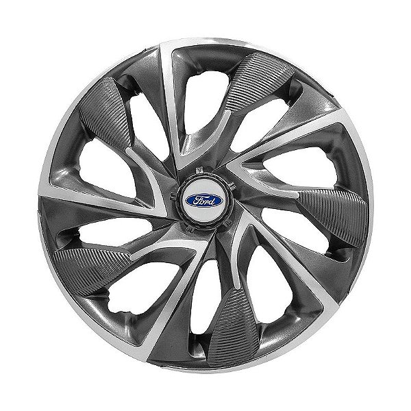 Calota Esportiva aro 15 DS4 Sport Cup Emblema Ford Prata