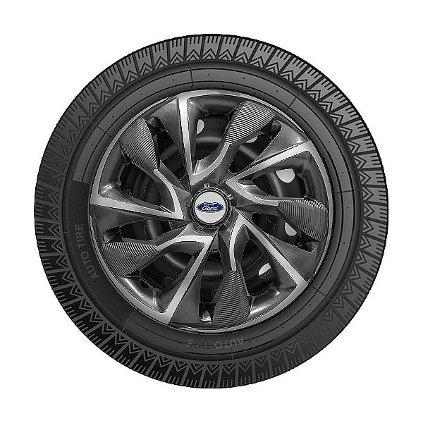 Calota Esportiva aro 15 DS4 Sport Cup Emblema Ford Prata