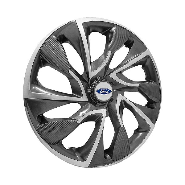 Jogo Calota Esportiva aro 15 DS4 Sport Cup Emblema Ford Prata