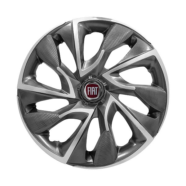 Calota Esportiva aro 14 DS4 Sport Cup Emblema Fiat Vermelho