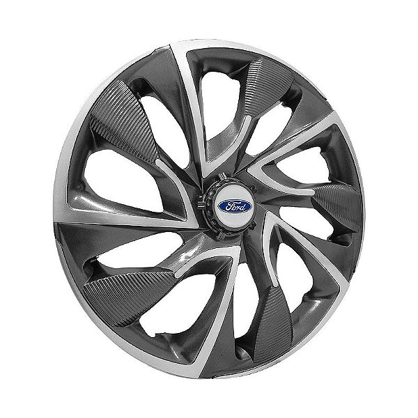 Calota Esportiva aro 14 DS4 Sport Cup Emblema Ford Prata