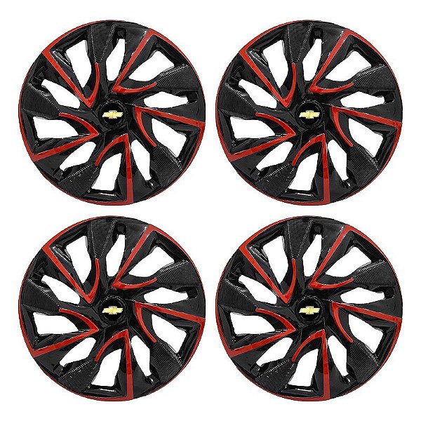 Jogo Calota Esportiva aro 14 DS4 Red Cup Emblema GM Preto