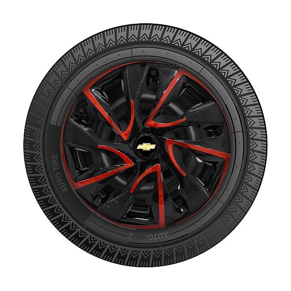 Jogo Calota Esportiva aro 14 DS4 Red Cup Emblema GM Preto