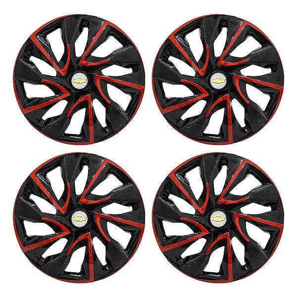 Jogo Calota Esportiva aro 15 DS4 Red Cup Emblema GM Prata
