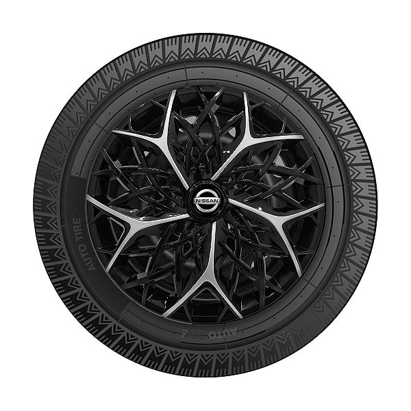 Calota Esportiva aro 14 Moove Black Silver Emblema Nissan