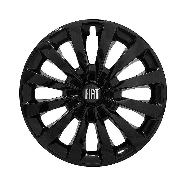 Calota Esportiva aro 13 Passat CC Preta Brilhante emblema Fiat Preto