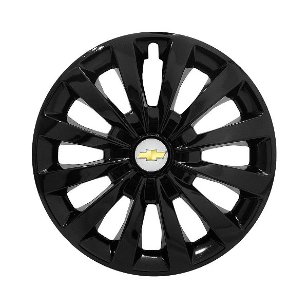 Calota Esportiva aro 13 Passat CC Preta Brilhante emblema GM Prata