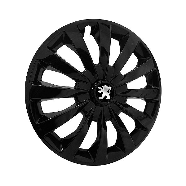 Calota Esportiva aro 13 Passat CC Preta Brilhante emblema Peugeot