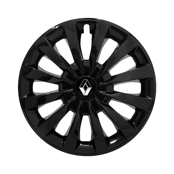 Calota Esportiva aro 13 Passat CC Preta Brilhante emblema Renault