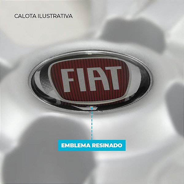 Jogo Calota Esportiva aro 13 Passat CC Sport Silver emblema Fiat Vermelho