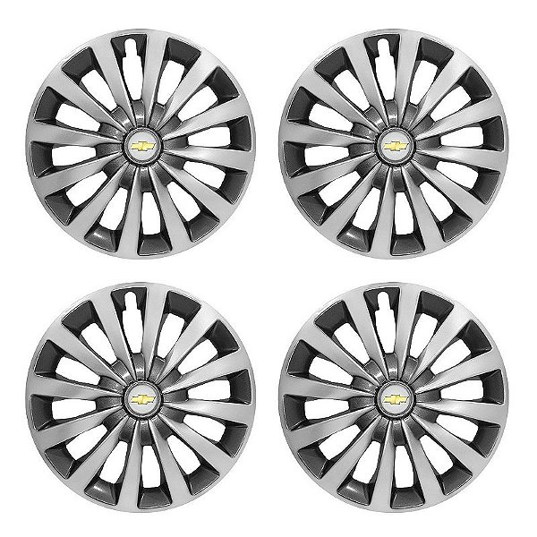 Jogo Calota Esportiva aro 13 Passat CC Sport Silver emblema GM Prata