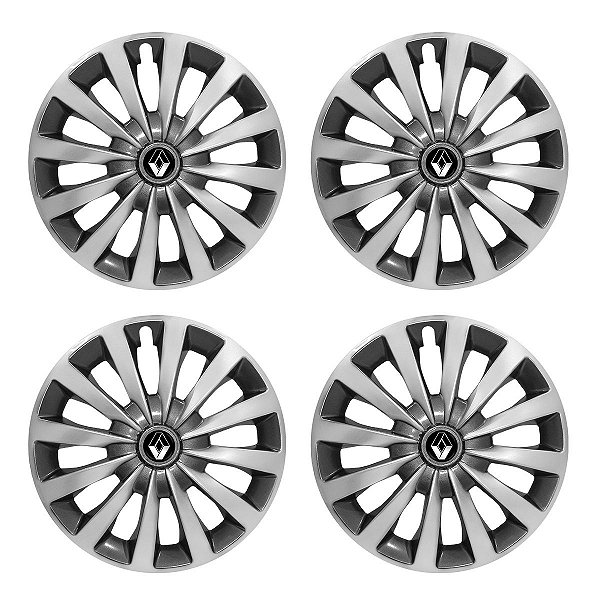 Jogo Calota Esportiva aro 13 Passat CC Sport Silver emblema Renault