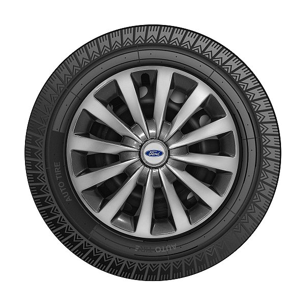 Jogo Calota Esportiva aro 13 Passat CC Sport Silver Emblema Ford Prata