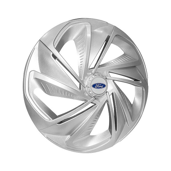 Jogo Calota Esportiva Aro 14 Nitro Prata emblema Ford Prata