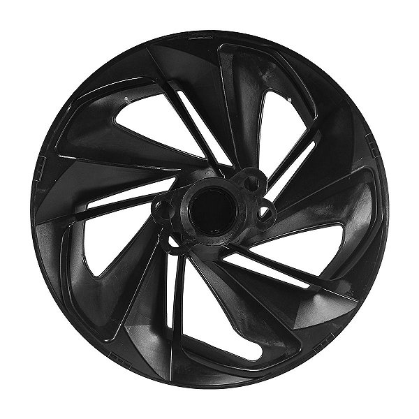 Jogo Calota Esportiva Aro 14 Nitro Preta Brilhante emblema Fiat Vermelho