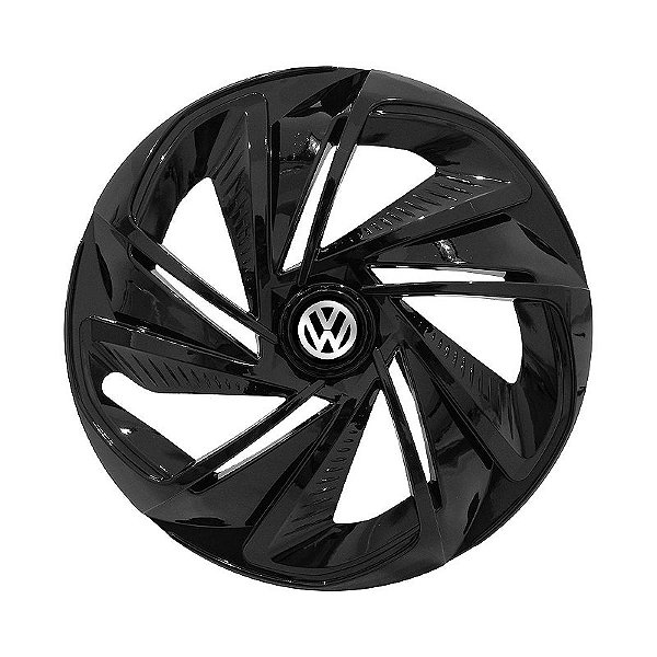 Calota Esportiva Aro 14 Nitro Preta Brilhante emblema Volkswagen