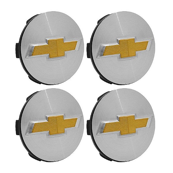 Jogo Calotinha 56mm Centro de Roda Scorro Emblema GM Escovad