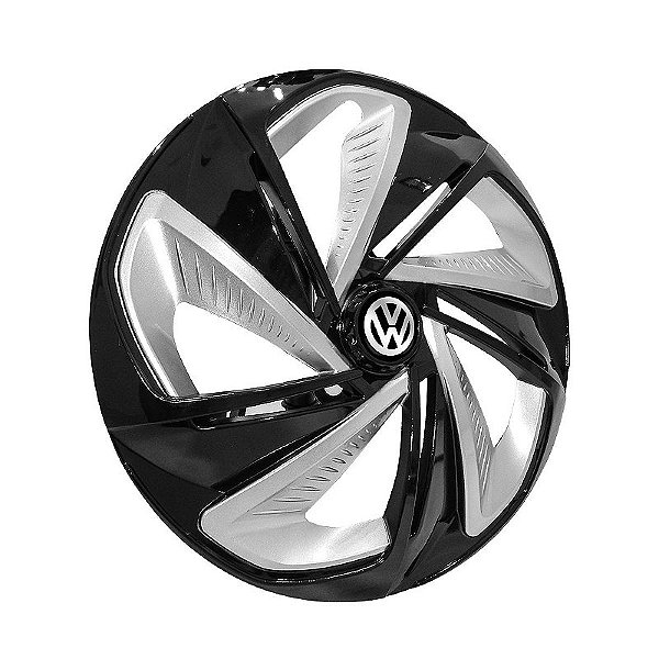 Calota Esportiva Aro 14 Nitro Black Silver emblema Volkswagen