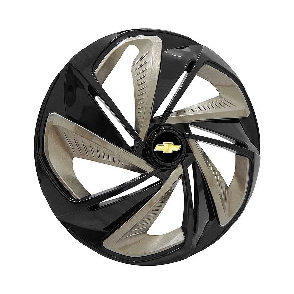 Jogo Calota Esportiva Aro 13 Nitro Black Gold emblema GM Preto