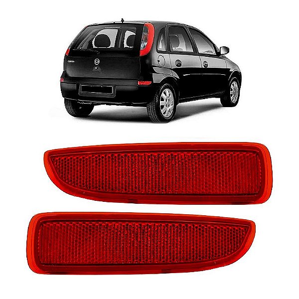 Par Refletor Parachoque Traseiro Corsa 2003 2004 2005 2006 2007 2008 2009 2010 2011 2012 Vermelho