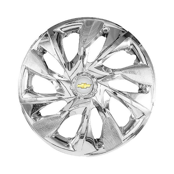 Calota Esportiva Aro 14 DS4 Cromada emblema GM Prata