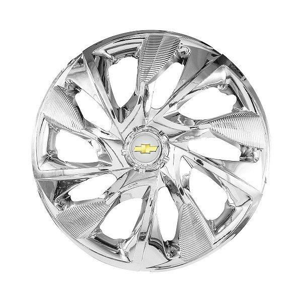 Calota Esportiva Aro 14 DS4 Cromada emblema GM Prata