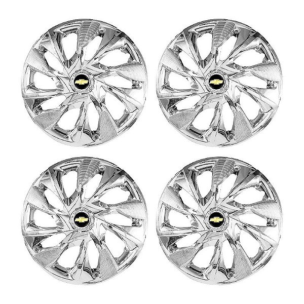 Jogo Calota Esportiva Aro 14 DS4 Cromado emblema GM Preto