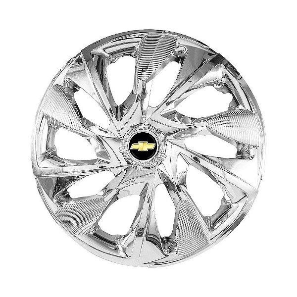Calota Esportiva Aro 13 DS4 Cromada emblema GM Preto