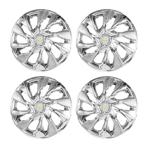 Jogo Calota Esportiva Aro 15 DS4 Cromado emblema GM Prata