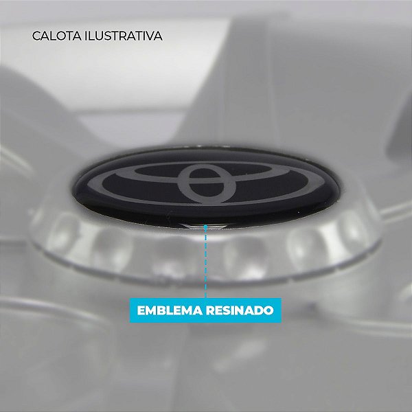 Calota Esportiva Aro 15 DS4 Cromada emblema Toyota