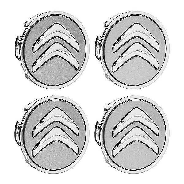 Jogo Calotinha Meio de Roda Citroen Aircross C3 C4 Prata