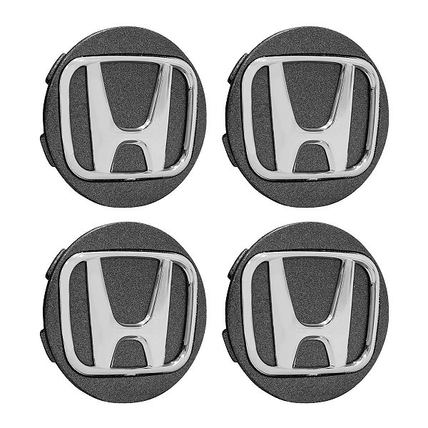 Jogo Calotinha 56mm Centro de Roda Esportiva KRMAI Honda Civic SI Grafite com Cromado