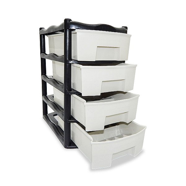 Organizador plástico para esmaltes e batons 4 gavetas