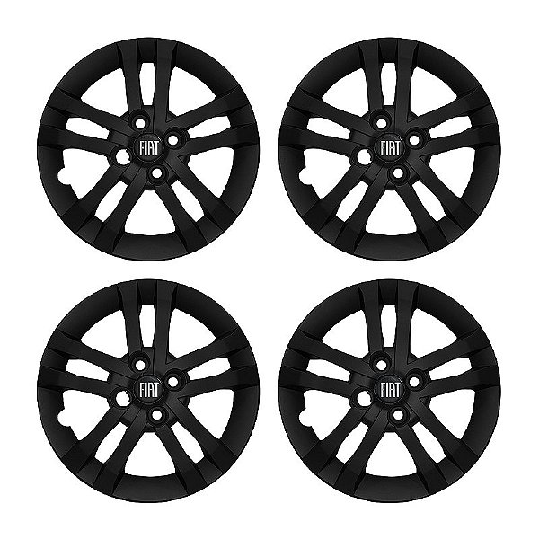 Jogo Calota aro 14 Fiat Argo modelo 2021/2022 preta fosca