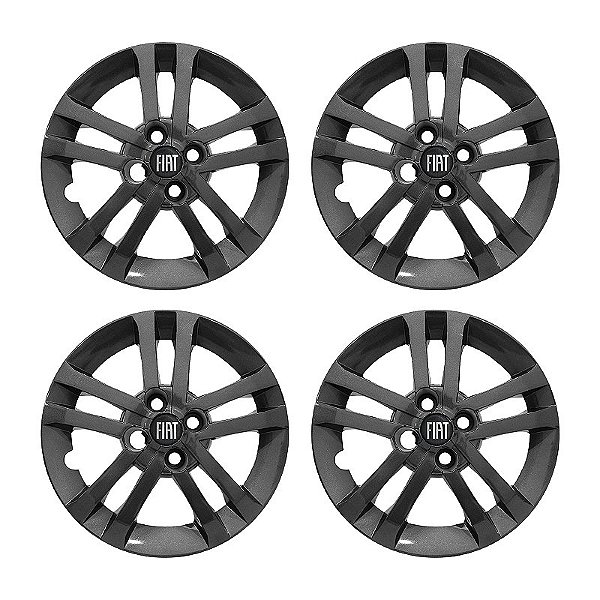 Jogo Calota aro 14 Fiat Argo modelo 2021/2022 Grafite Brilhante