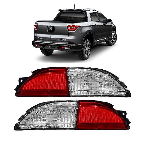 Par Lanterna Traseira Para-Choque Fiat Toro 2015/2023 Punto 2007/2012 Luz de Ré