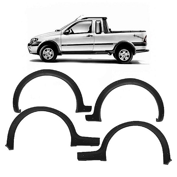 Kit Moldura Vão de Roda Fiat Strada Trekking/Adventure 2005/2008